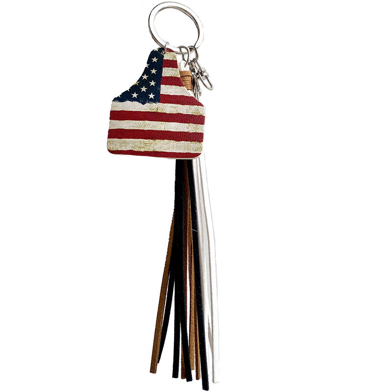 Wholesale Western Cowboy Cactus Leather Keychain